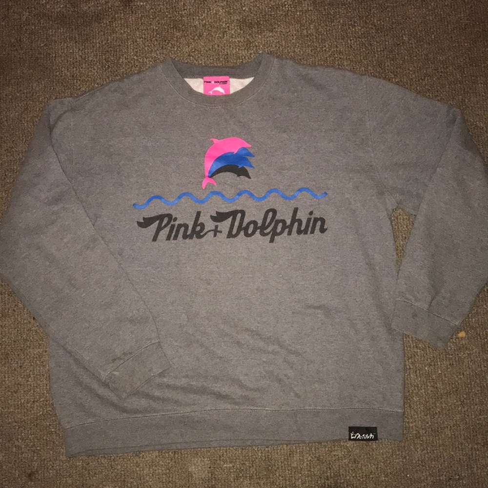 Pink dolphin crew neck sweater